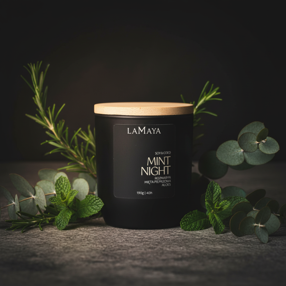 świeca o zapachu mięty