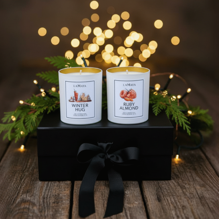 zestaw dwóch świec na prezent