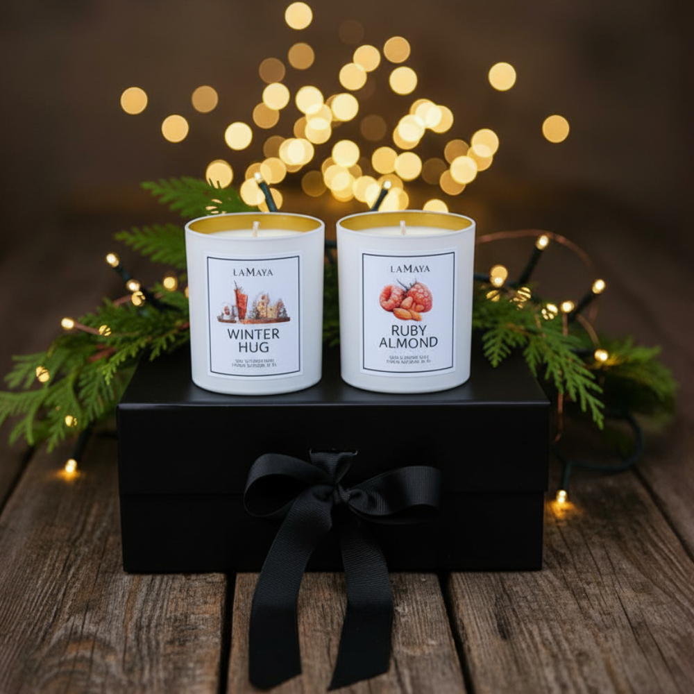zestaw dwóch świec na prezent