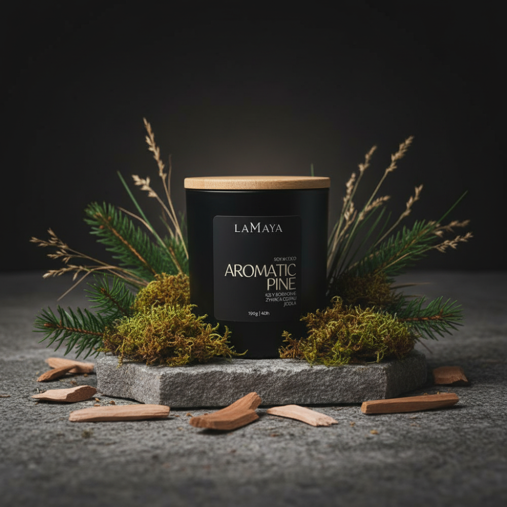 świeca o zapachu choinki