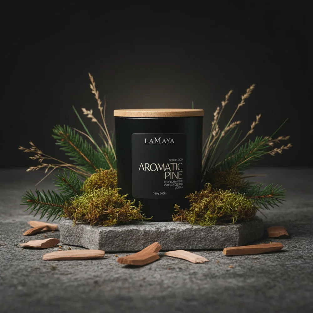 świeca o zapachu choinki